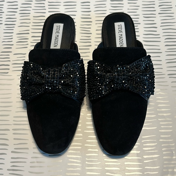 Steve Madden Women's Harlan Loafer Flat, Black Suede, Size 7M - Picture 1 of 5